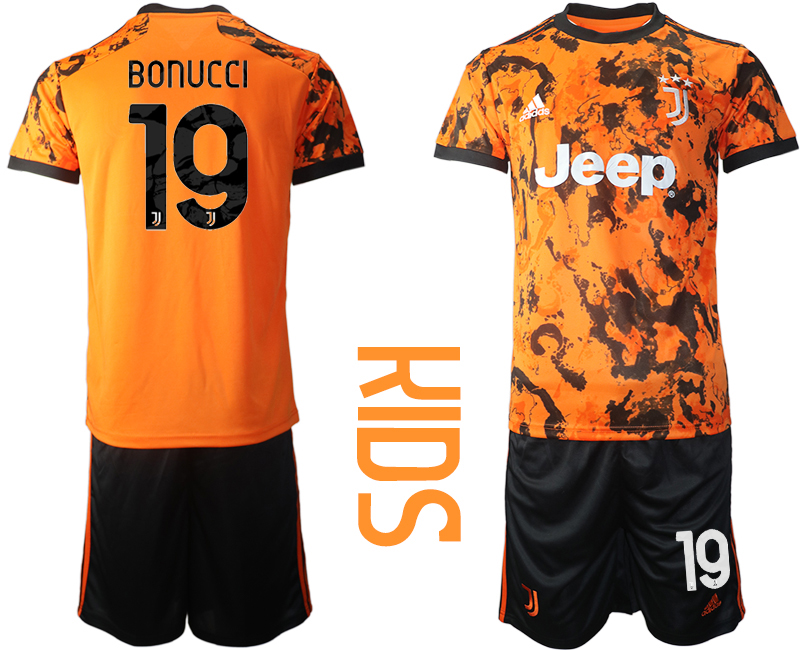 Cheap Youth 2020-2021 club Juventus away orange 19 Soccer Jerseys